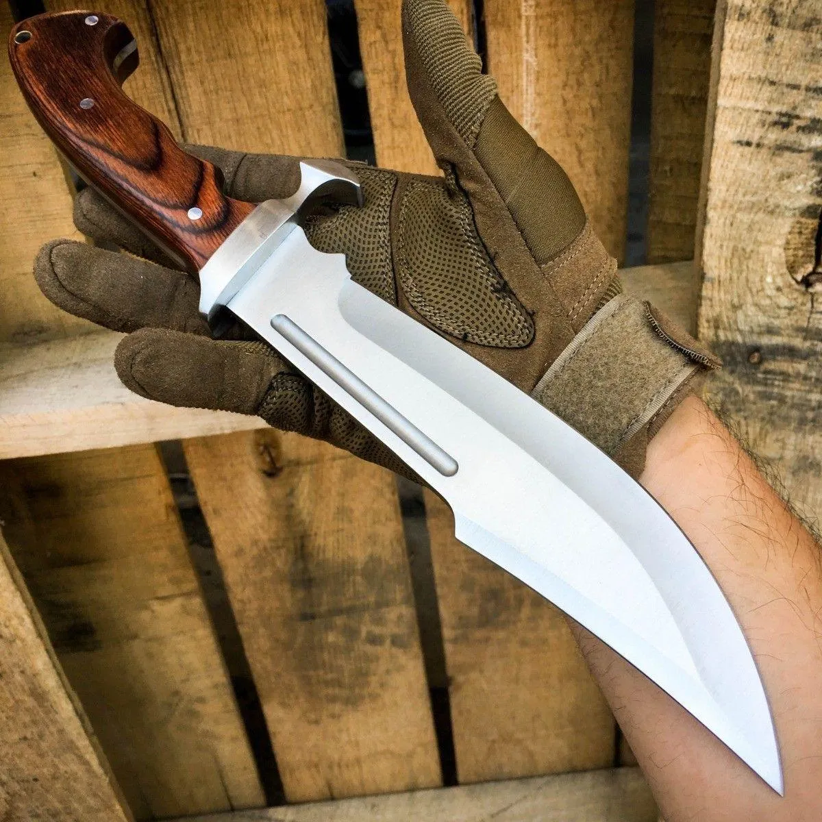 13.5" HEAVY DUTY HUNTING FIXED BLADE MACHETE Rambo BOWIE Knife