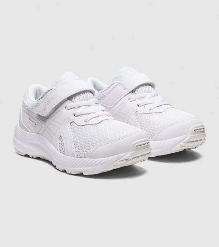 ASICS KIDS CONTEND-8 TRIPLE WHITE RUNNING SHOE