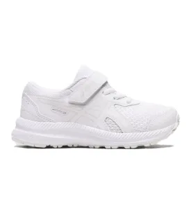 ASICS KIDS CONTEND-8 TRIPLE WHITE RUNNING SHOE