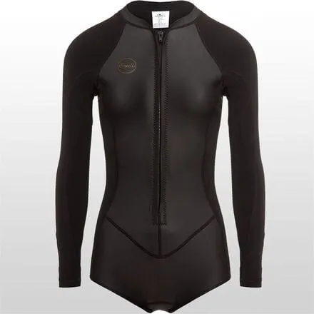 Bahia 2/1 Zip Front Long Sleeve Surf Suit - Women's O'Neill color Glide Black/Black/Black