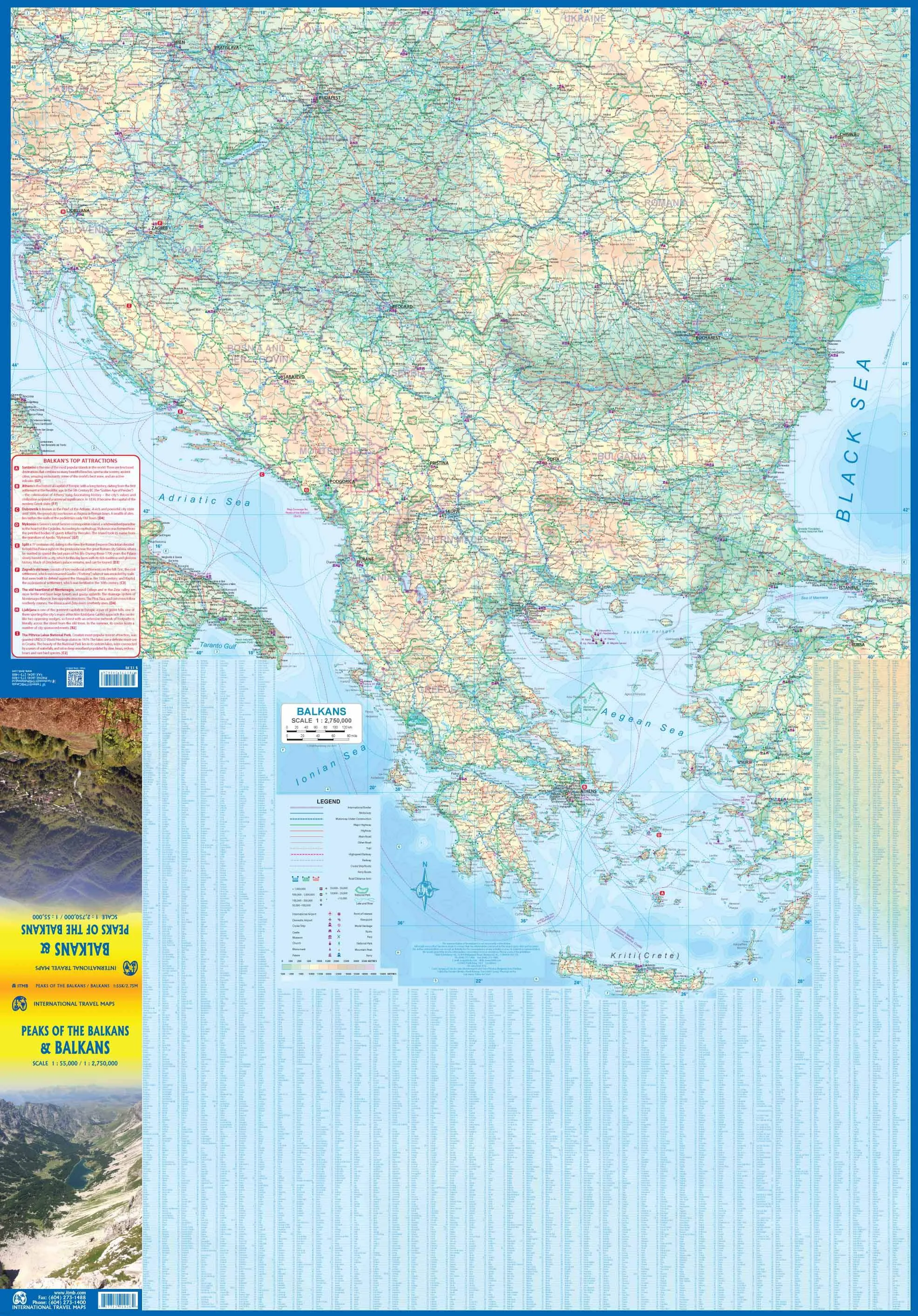 Balkans & Peaks of The Balkans Road Map by ITMB (2023)