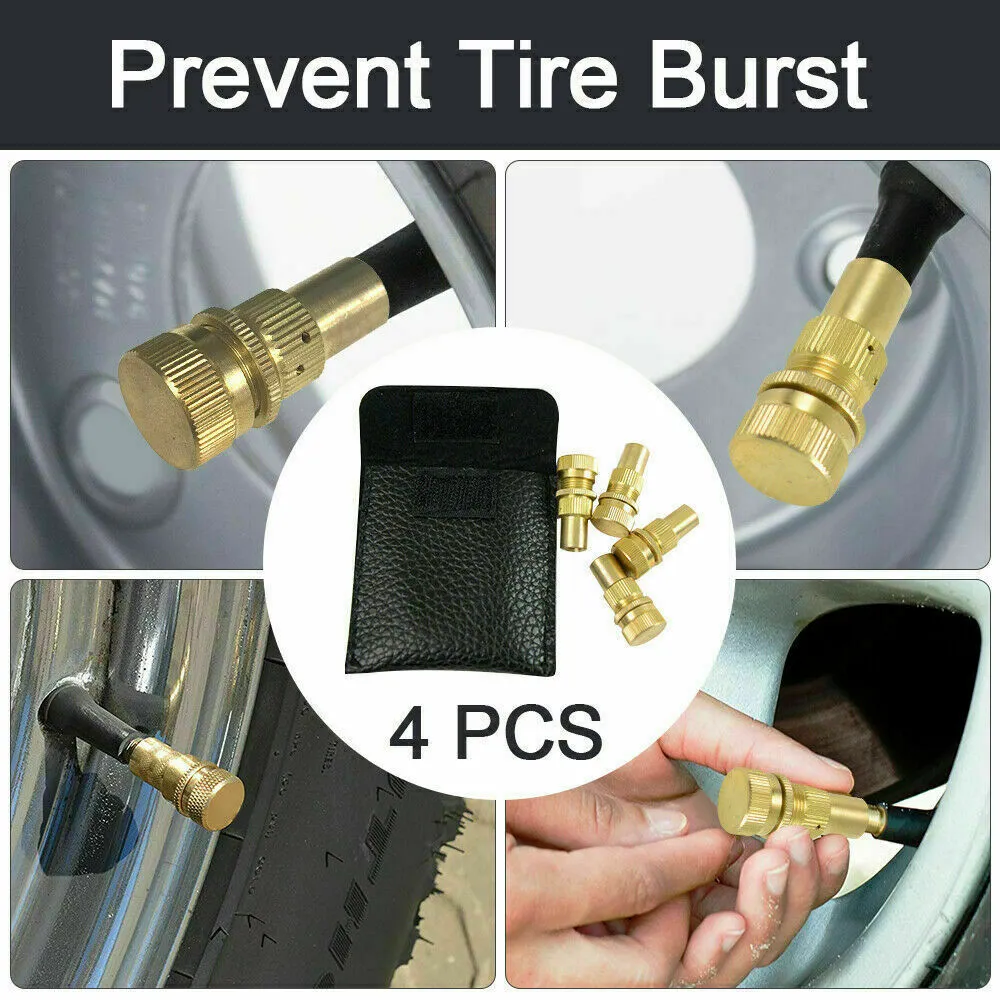 Brass Tyre Deflators 0-70psi 4WD 4 Pcs X-BULL