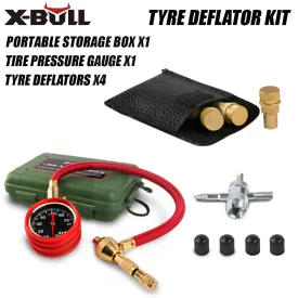 Brass Tyre Deflators 0-70psi 4WD 4 Pcs X-BULL