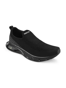 Campus Men Black Mesh Road Running Shoes