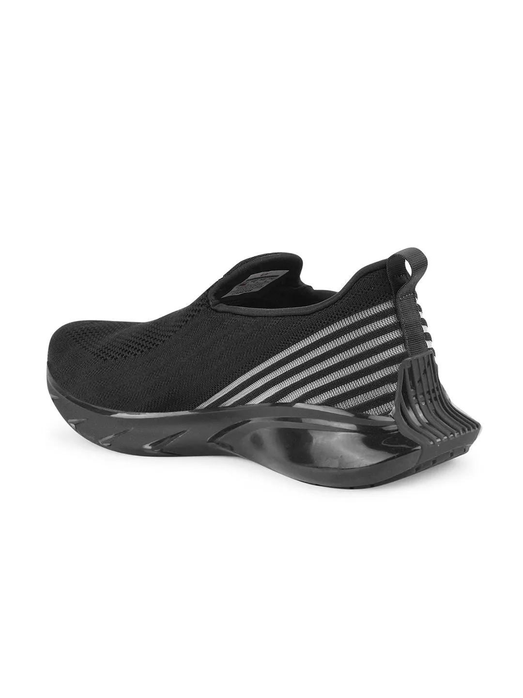 Campus Men Black Mesh Road Running Shoes