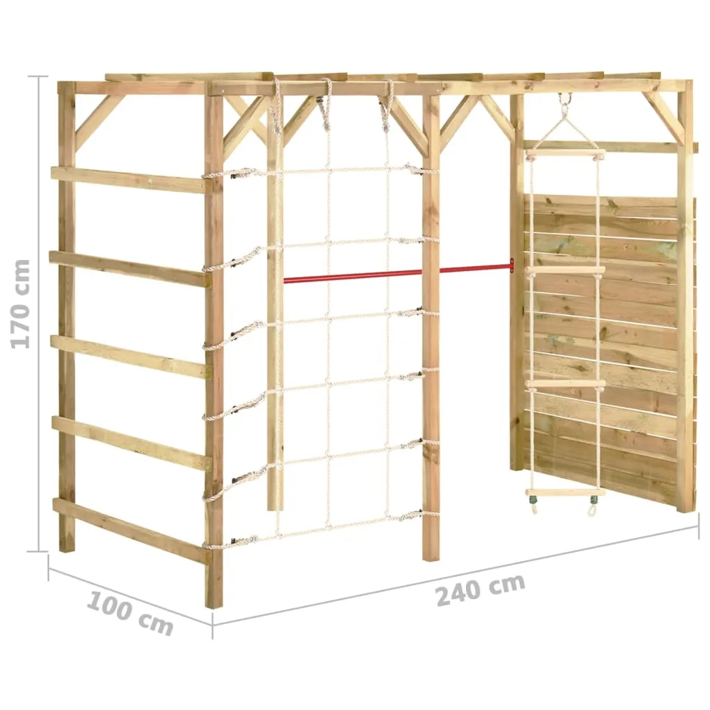 Cimbing Frame 240x100x170 cm Impregnated Pinewood