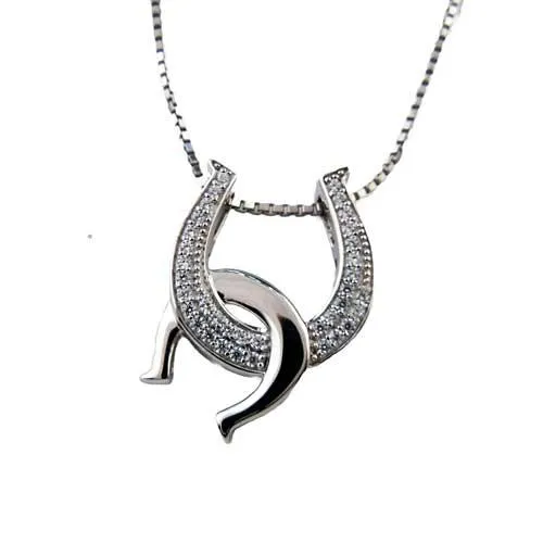 CZ Adorned Horseshoe Necklace