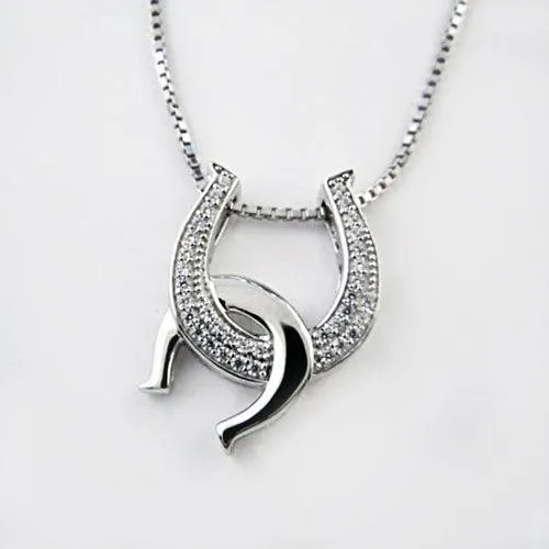 CZ Adorned Horseshoe Necklace