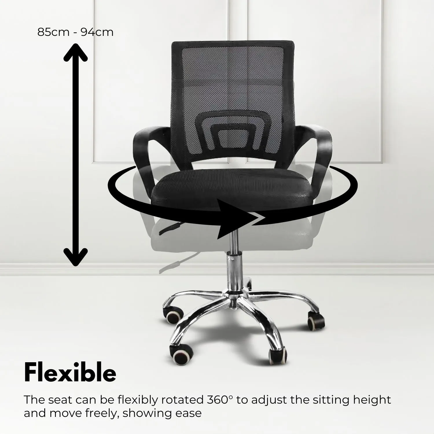 Ergonomic Mesh Office Chair, Adjustable, Lumbar Support - EKKIO