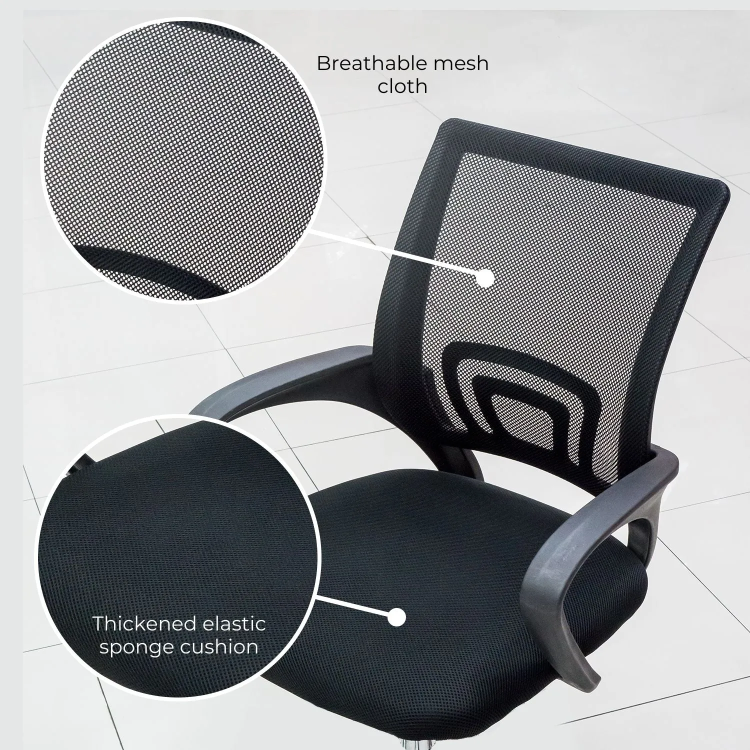 Ergonomic Mesh Office Chair, Adjustable, Lumbar Support - EKKIO