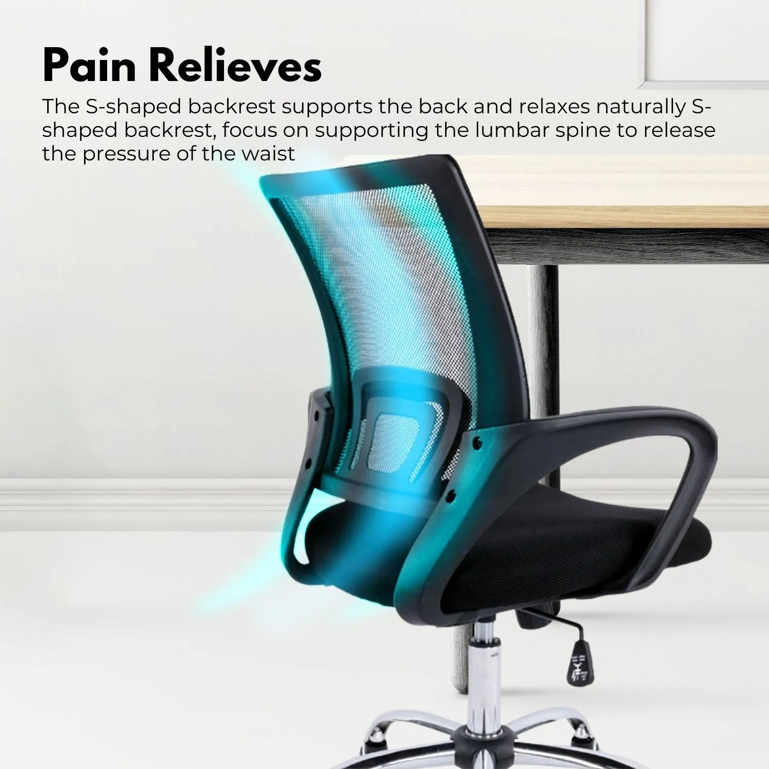 Ergonomic Mesh Office Chair, Adjustable, Lumbar Support - EKKIO