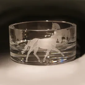 Full Circle Dressage Etched Crystal Bowl