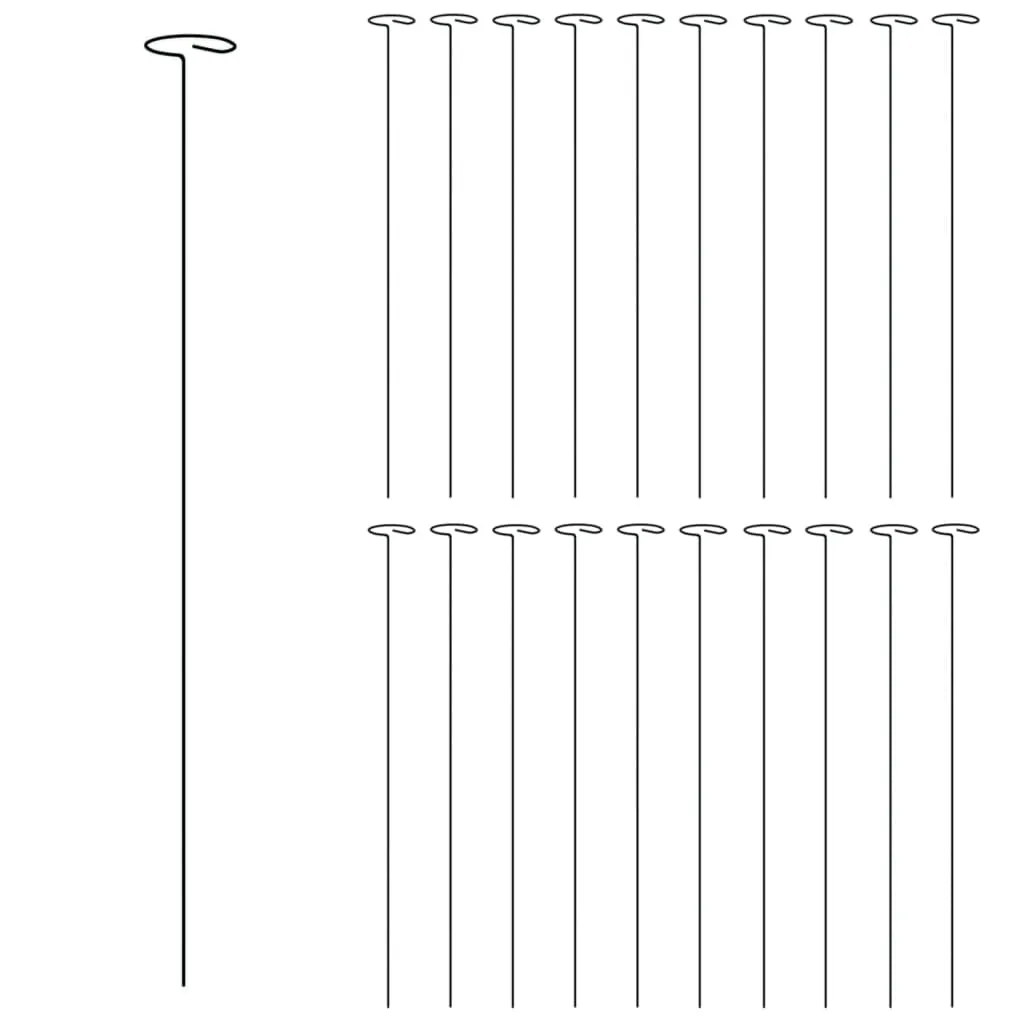Garden Plant Stakes 20 pcs Dark Green 61 cm Steel