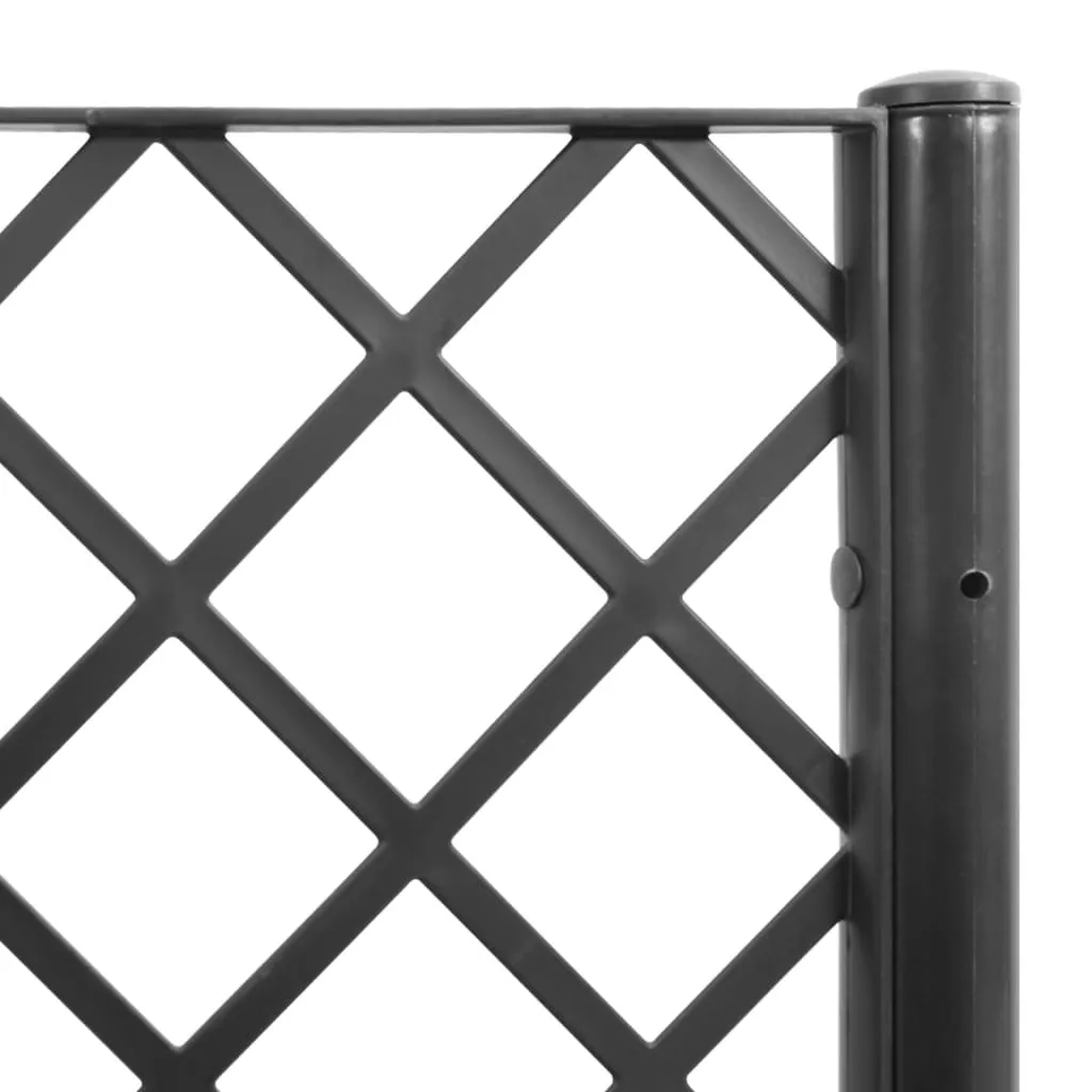 Garden Planter with Trellis Black 40x40x142 cm PP