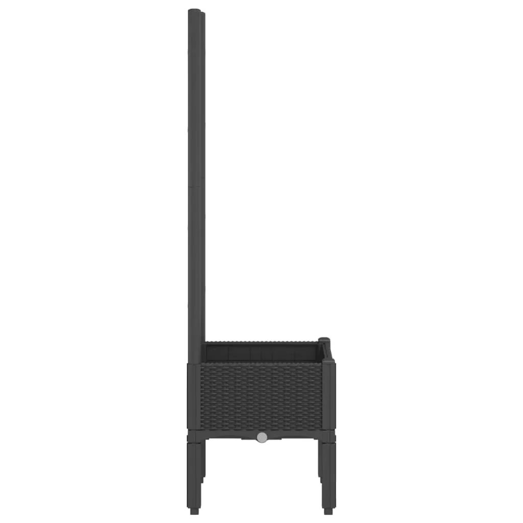 Garden Planter with Trellis Black 40x40x142 cm PP