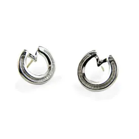 Horseshoe Post Earrings in Sterling Silver