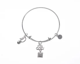 I Love to Quilt, Quilt Cutter Silver Bangle Bracelet