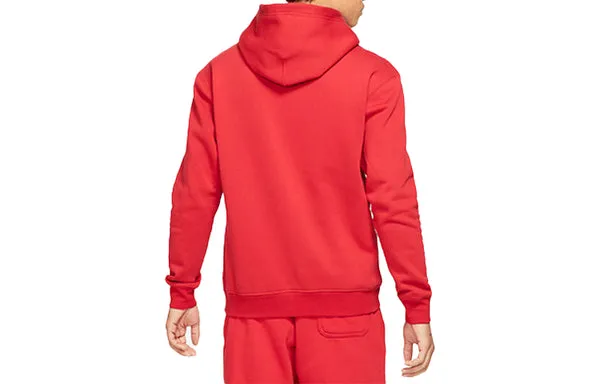 Men's Air Jordan Essentials Embroidered Logo Sports Fleece Sweatshirt Red