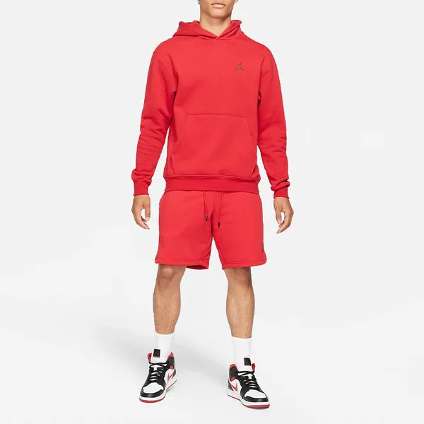 Men's Air Jordan Essentials Embroidered Logo Sports Fleece Sweatshirt Red