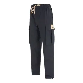 Men's Air Jordan Flight Heritage Big Pocket Cargo Woven Drawstring Casual Joggers/Pants/Trousers Autumn Black