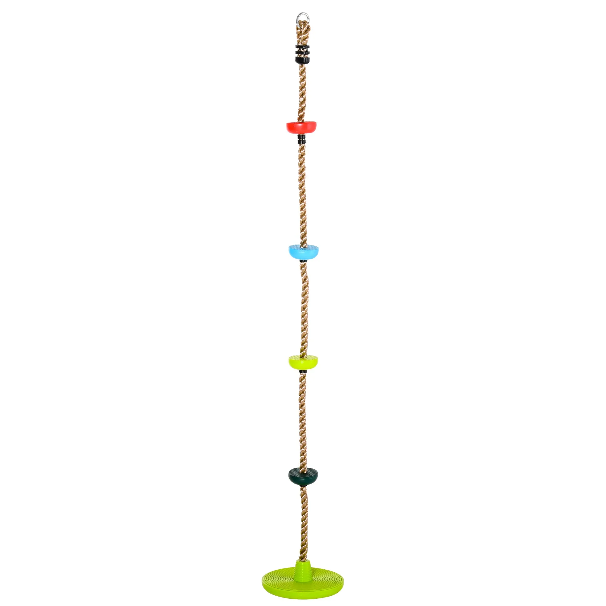 Multicolor Kid Climbing Rope Disc Swings Seat Set with Platforms Outdoor Toys Playset for Playground Backyard