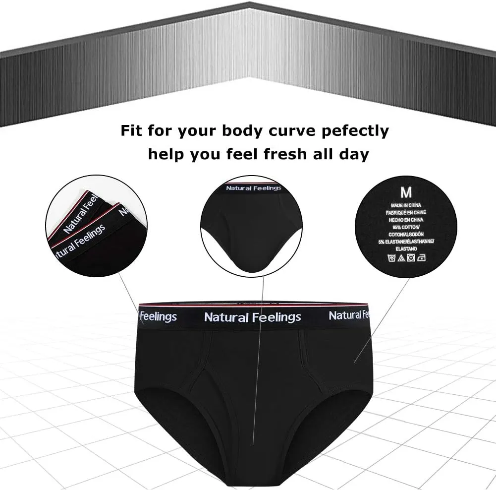 Natural Feelings Men's Briefs Underwear Multipack Mens Cotton Full Rise Briefs with Comfort Waistband S M L XL XXL??