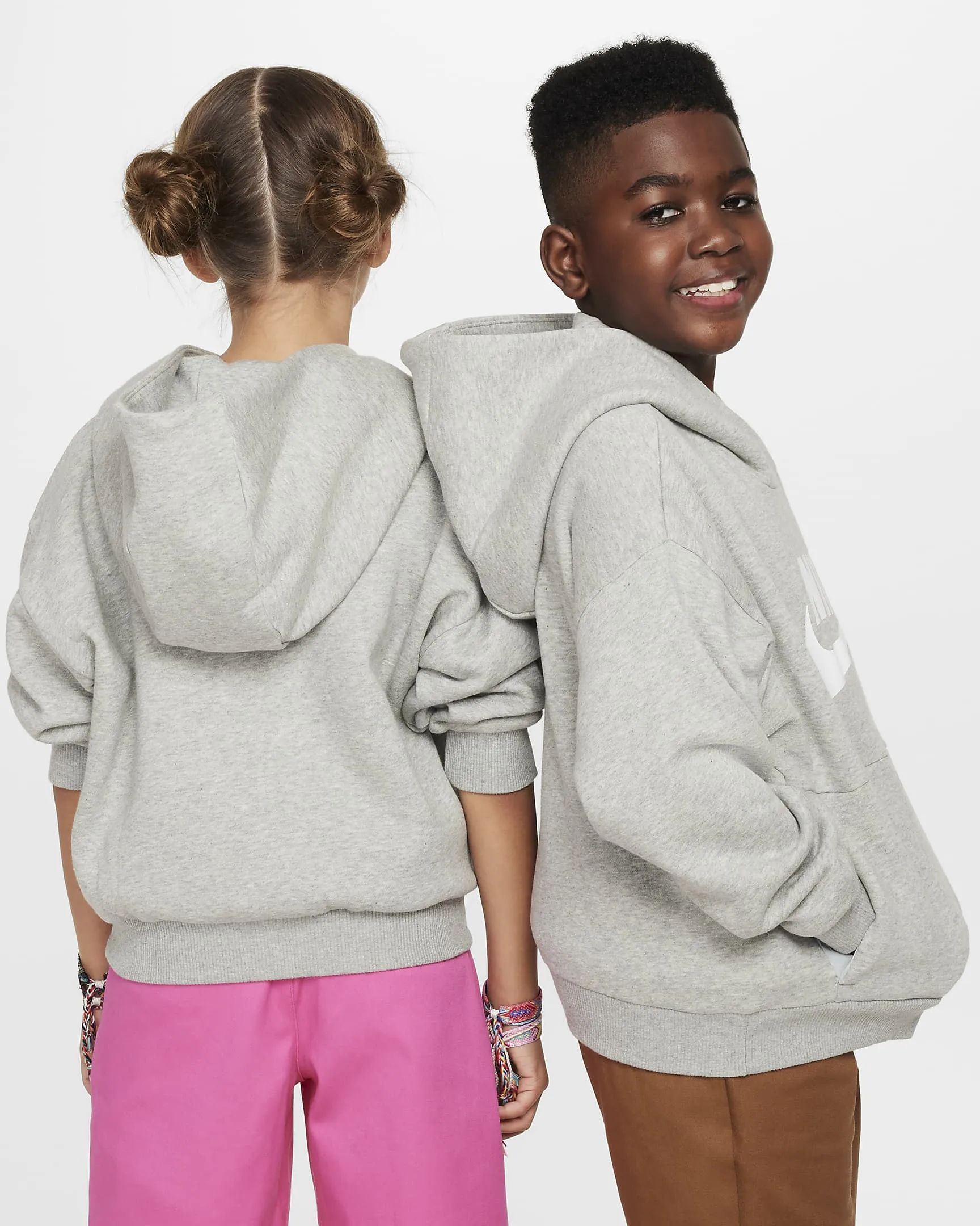 Nike SB Kid's Icon Fleece EasyOn - DARK GREY HEATHER WHITE