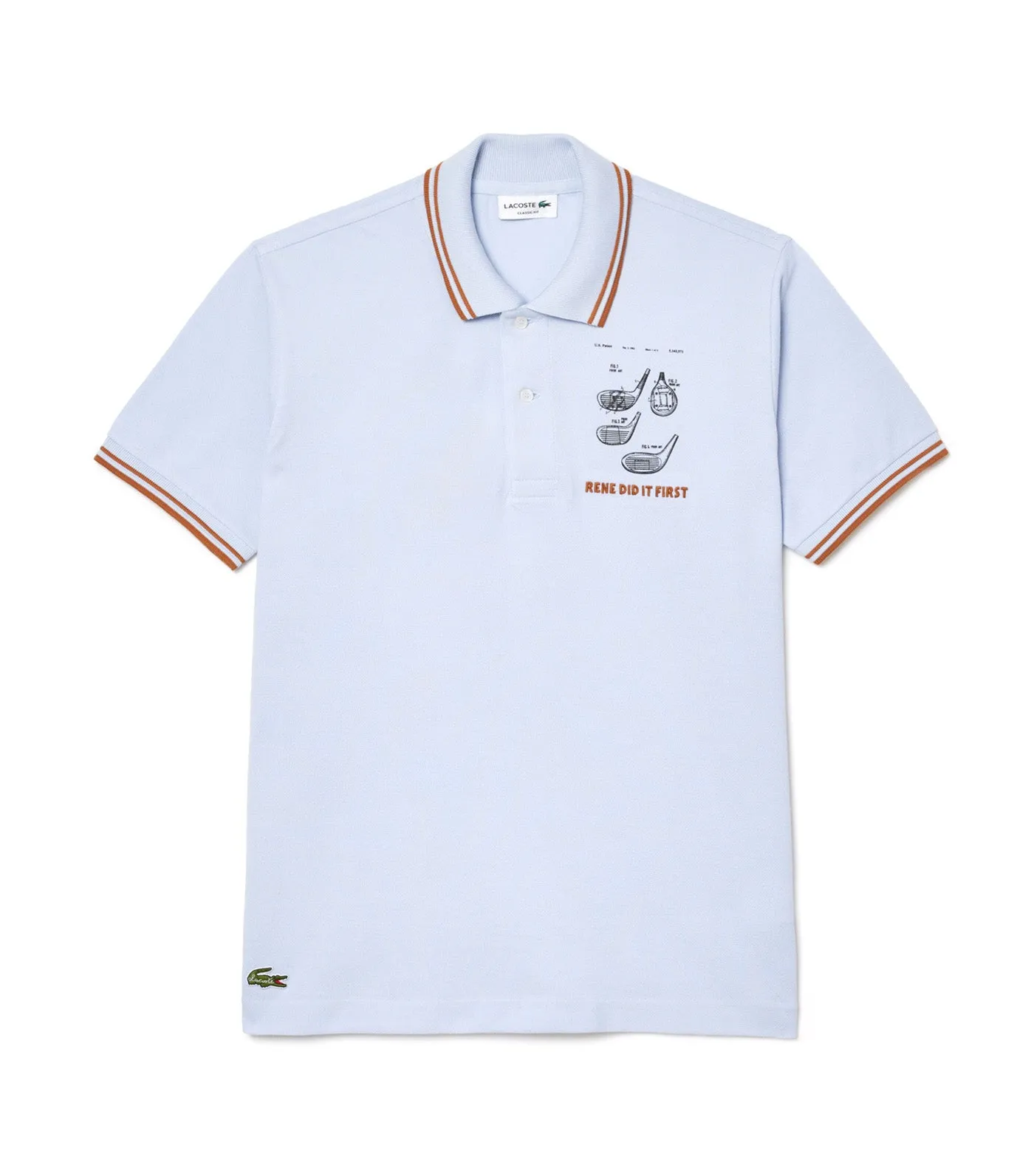 Original L.12.12 Embroidered Patent Cotton Polo Shirt Phoenix Blue