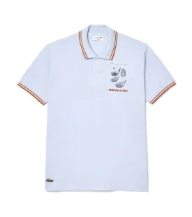 Original L.12.12 Embroidered Patent Cotton Polo Shirt Phoenix Blue