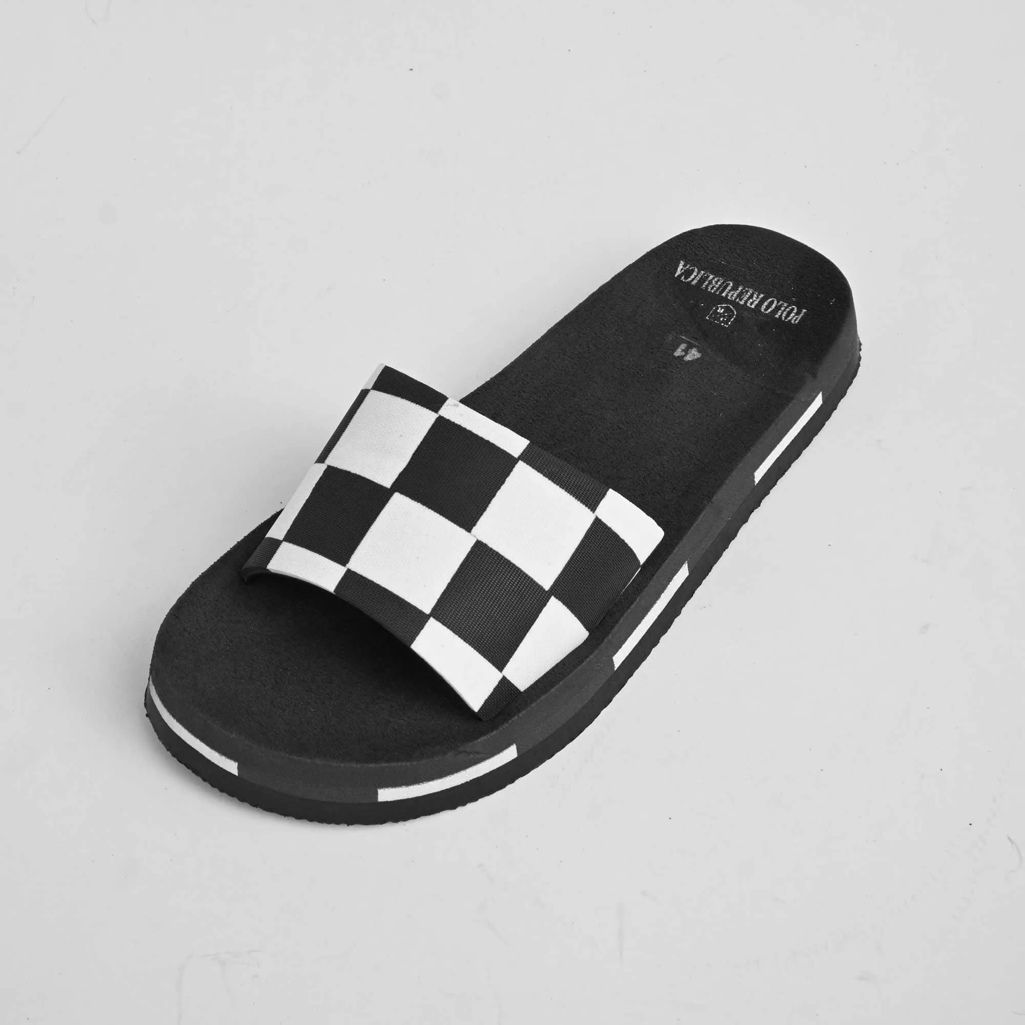 Polo Republica Men's Check Design Soft Slides