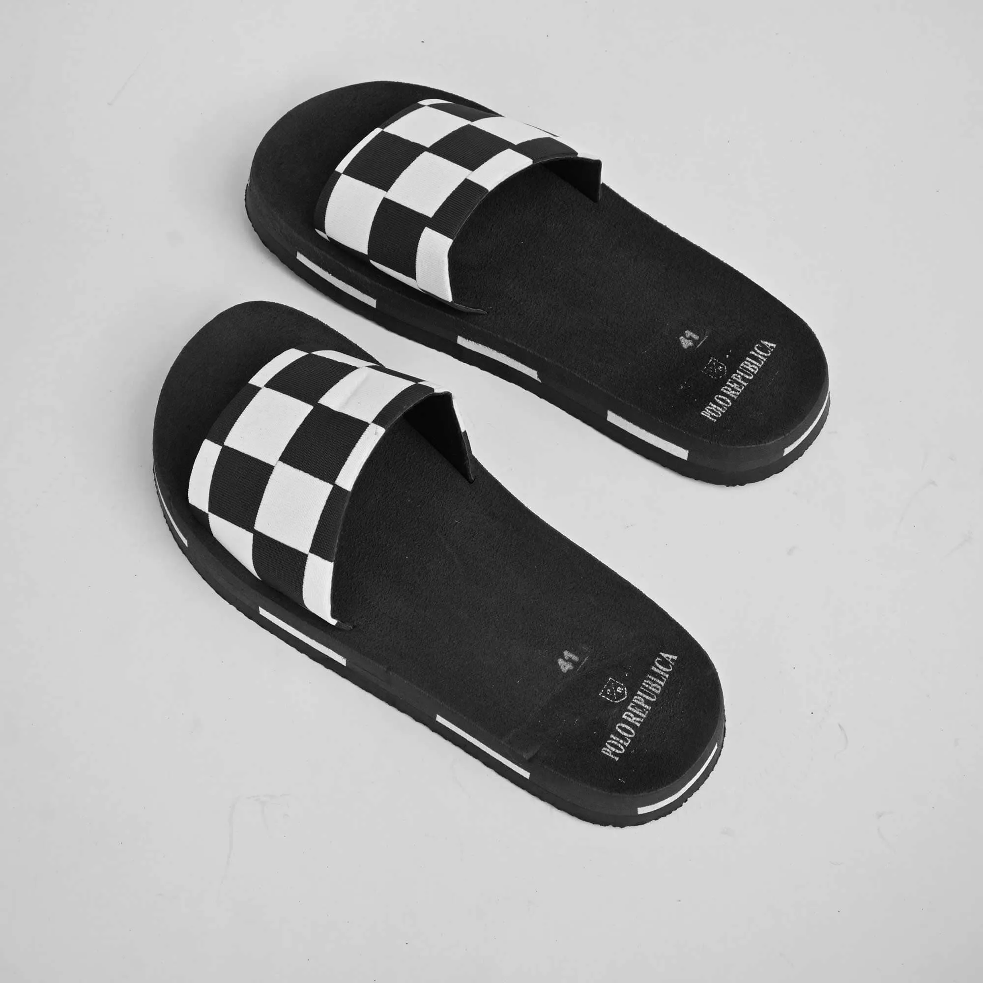 Polo Republica Men's Check Design Soft Slides
