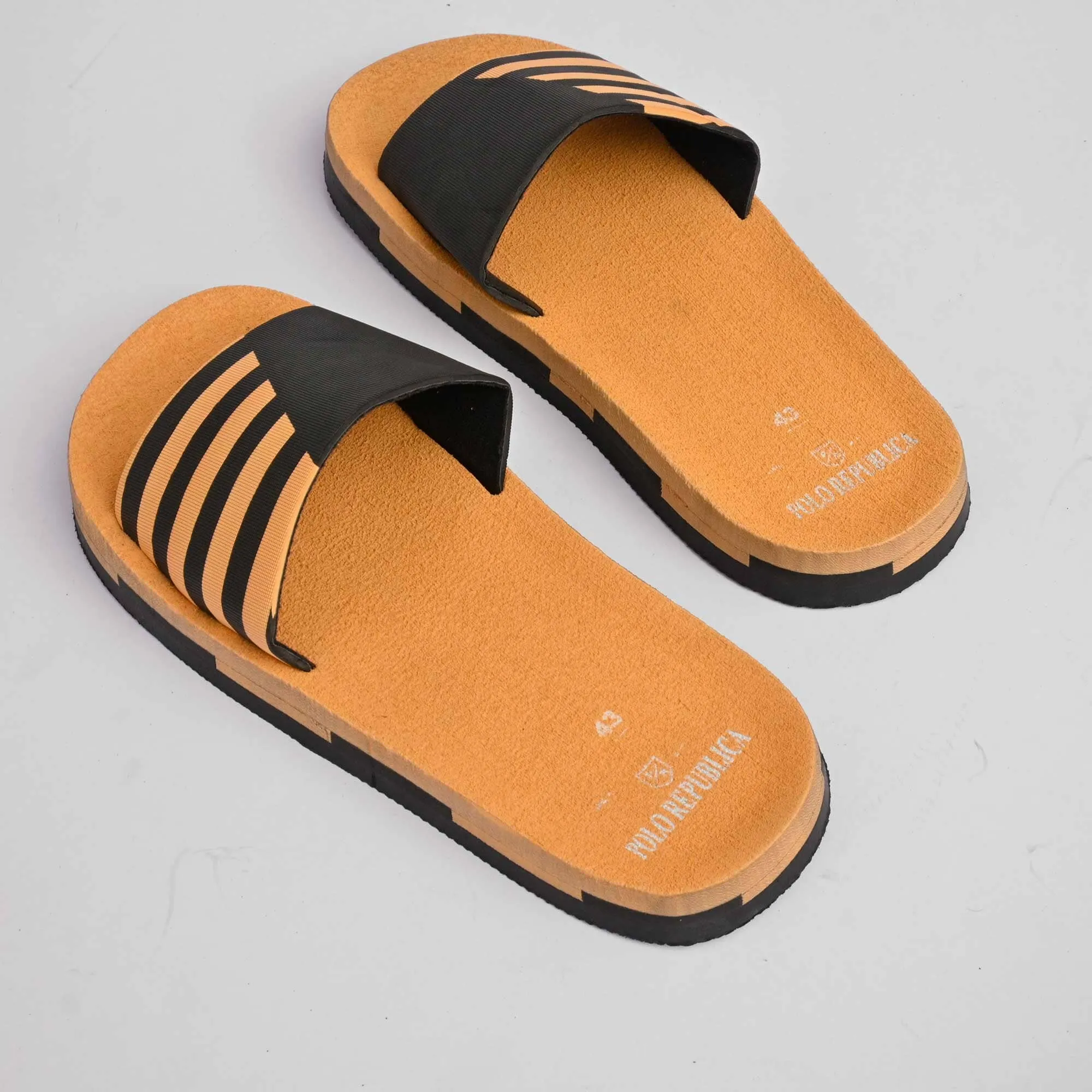 Polo Republica Men's Striped Design Soft Slides