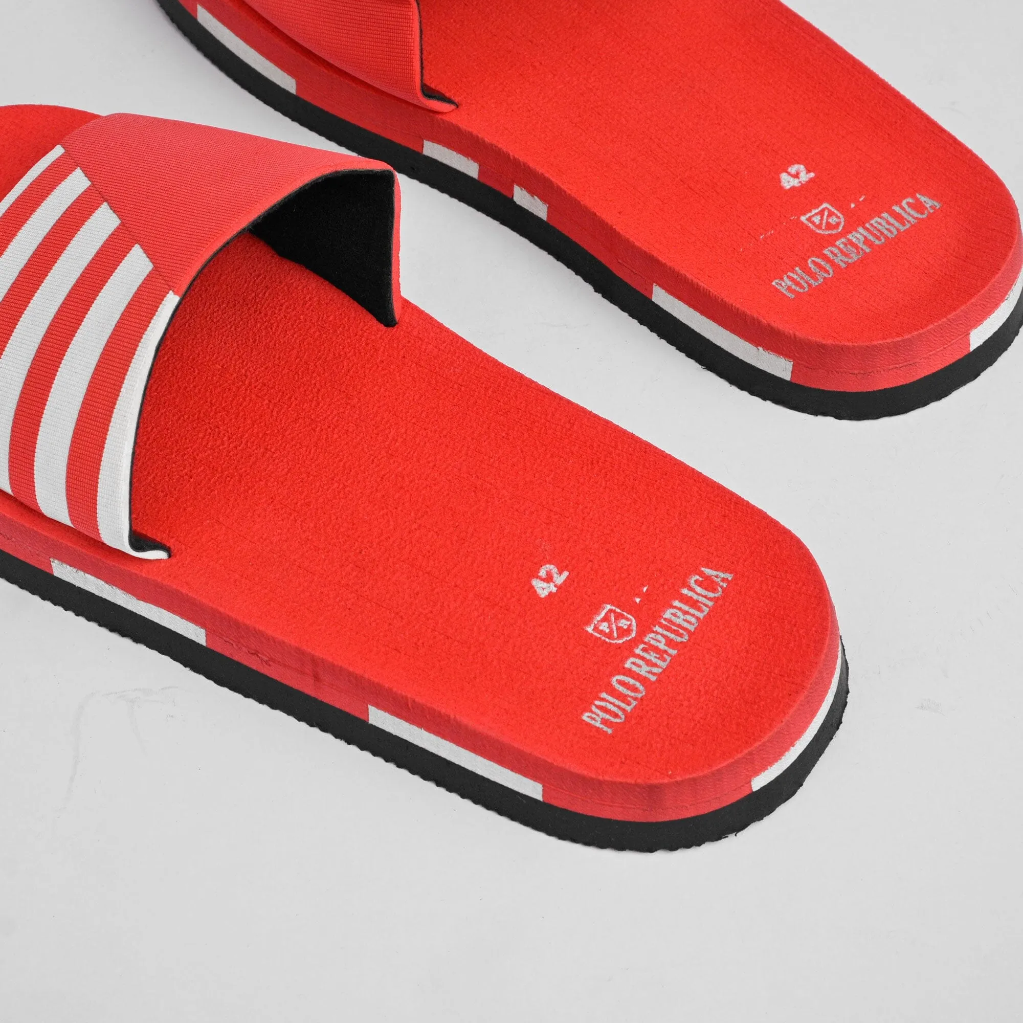 Polo Republica Men's Striped Design Soft Slides