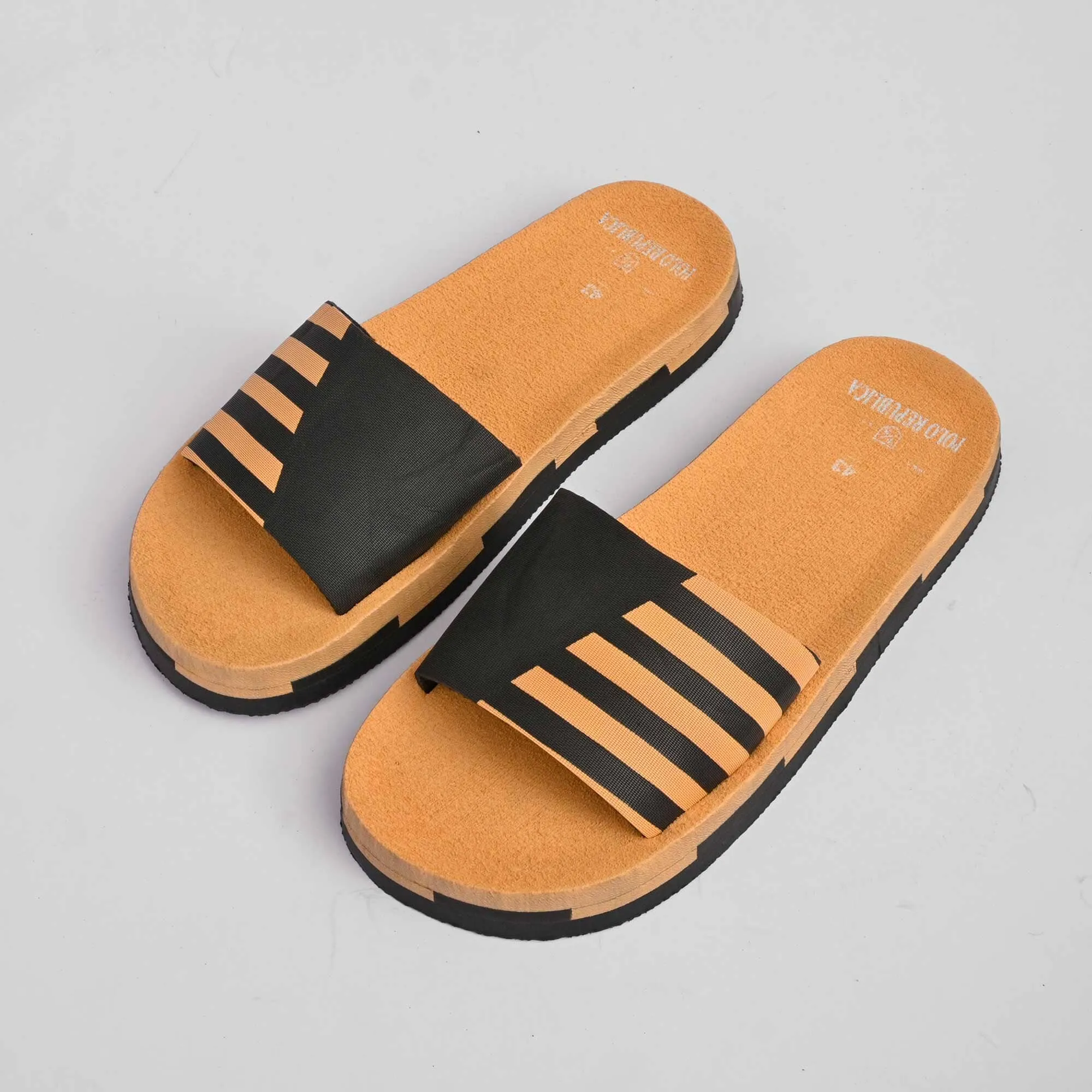 Polo Republica Men's Striped Design Soft Slides