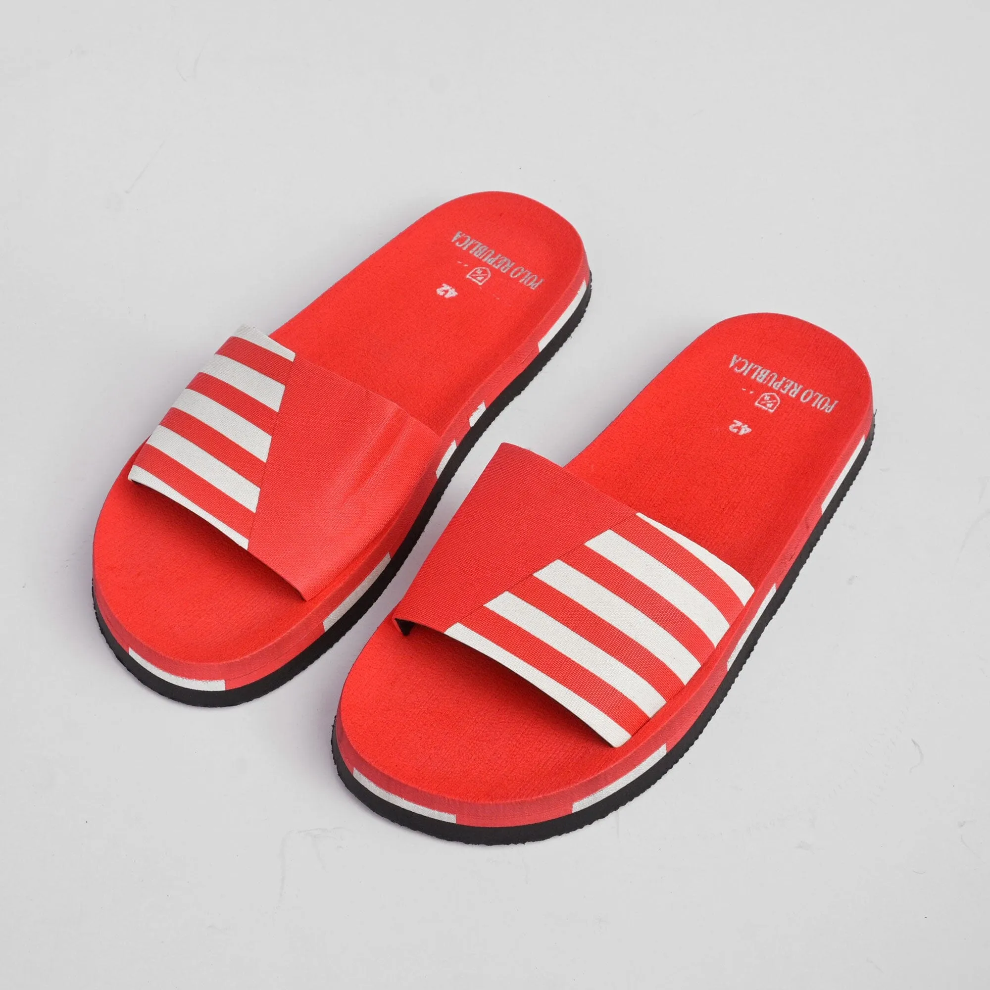 Polo Republica Men's Striped Design Soft Slides