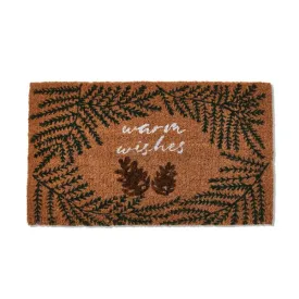 "Warm Wishes" Pine Cone Coir Doormat