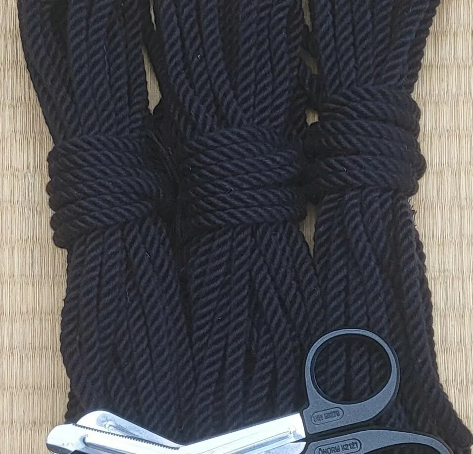 Raven Black Bondage Rope in Bamboo