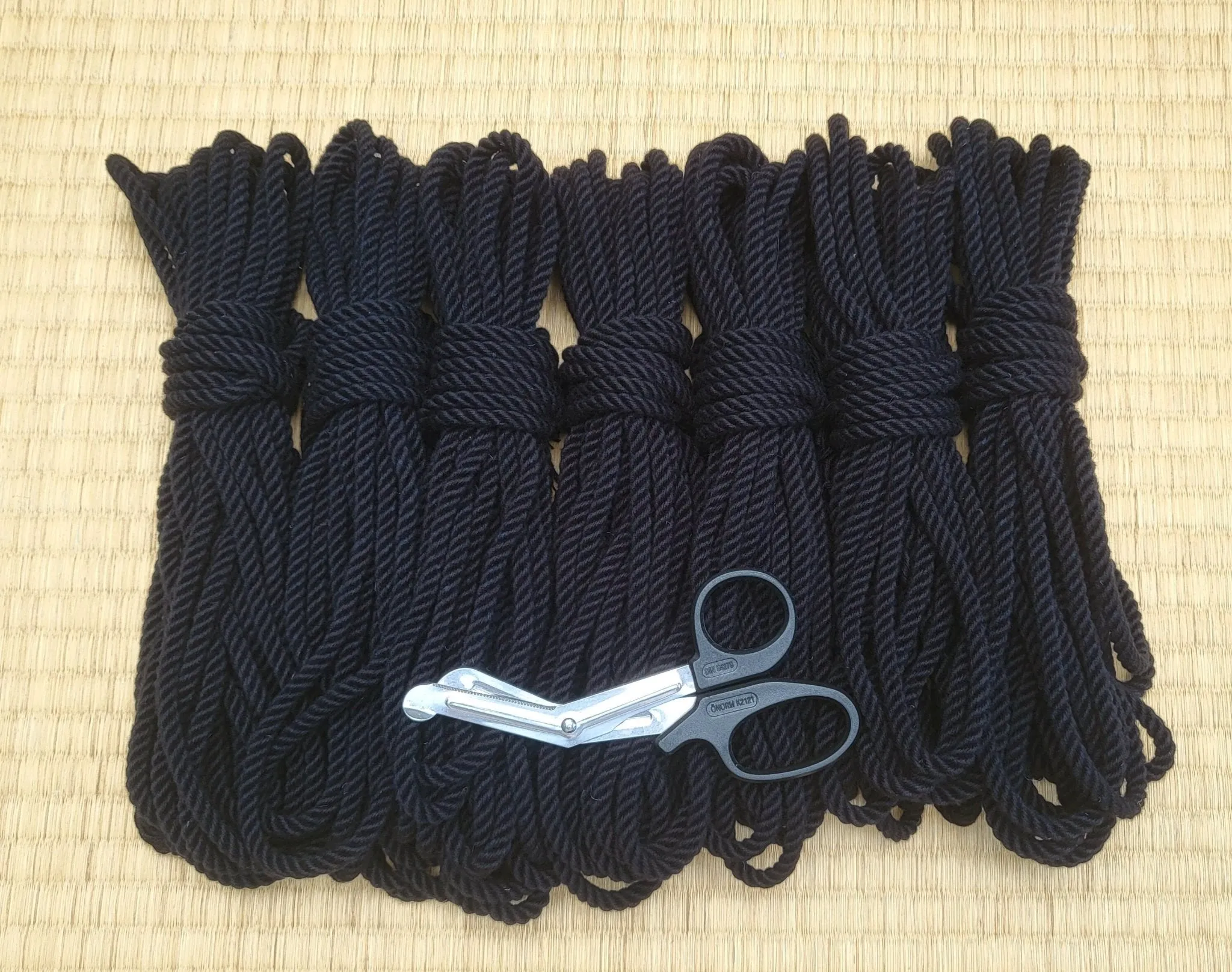Raven Black Bondage Rope in Bamboo