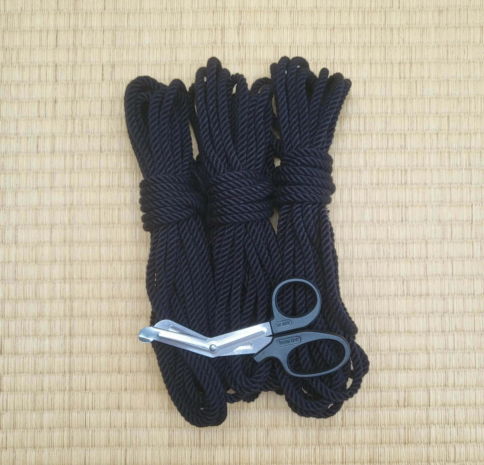 Raven Black Bondage Rope in Bamboo