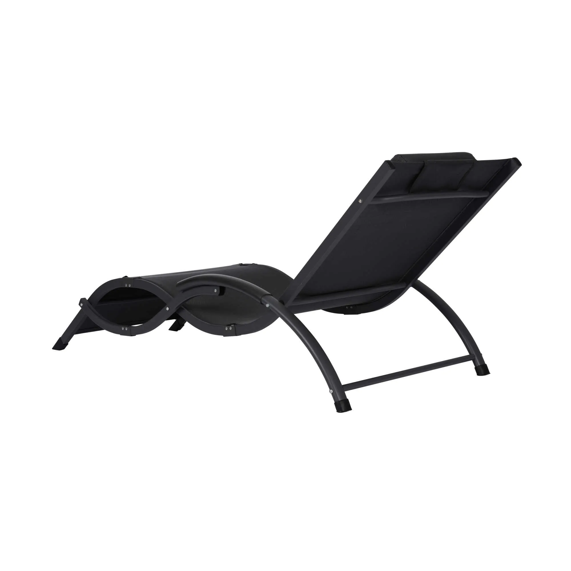 Sea Breeze Ultra Comfortable Foldaway Cool Mesh Lounger - Black