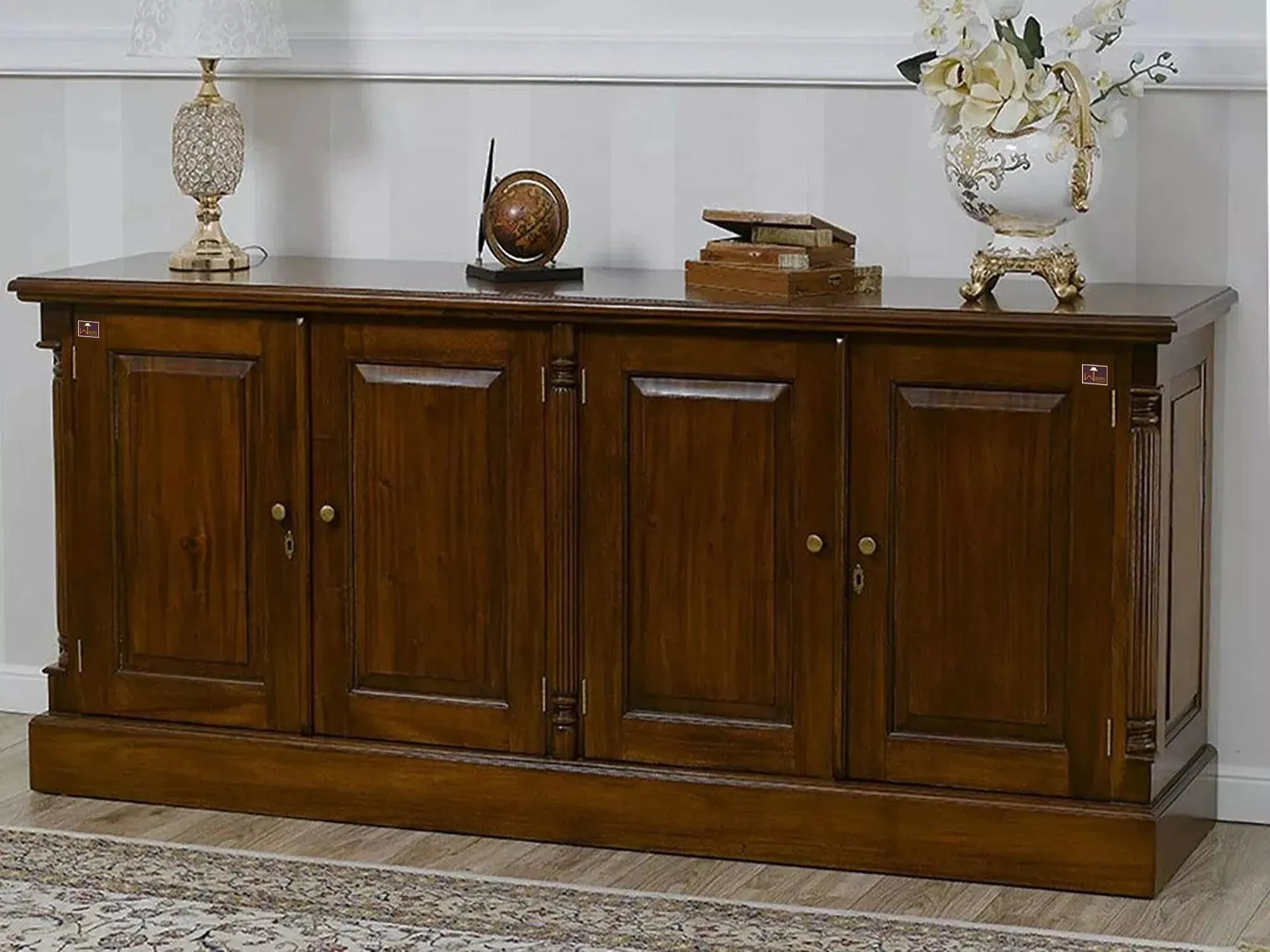 Wooden Twist Hideout Style Teak Wood Sideboard Cabinet ( Brown )